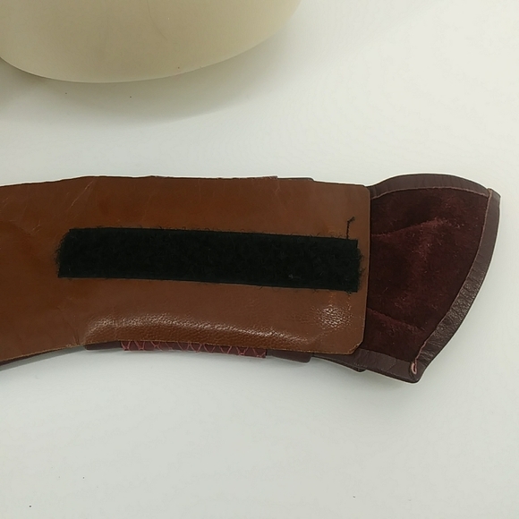 Vintage Boho Dress Belt Velcro Brown Snake Print Padding XS - Picture 4 of 9